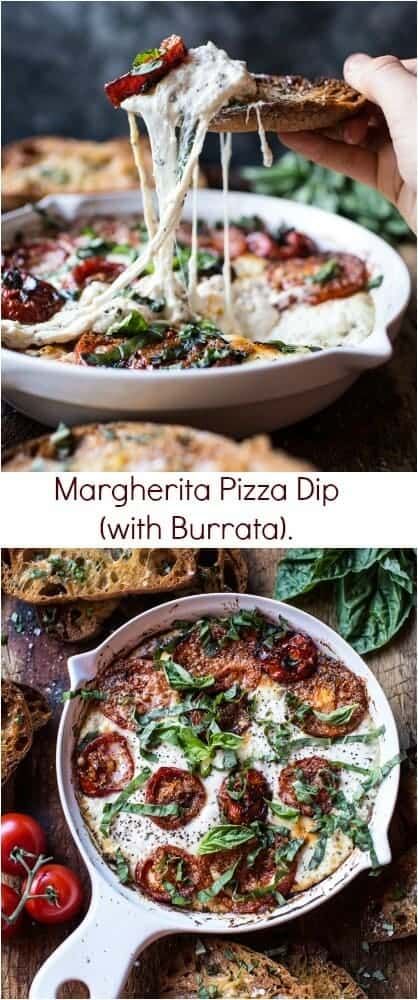 Margarita Pizza, Pizza Dip, Superbowl Appetizers, Burrata Cheese, Pizza Margherita, Harvest Recipes, Half Baked, Margherita Pizza, Half Baked Harvest