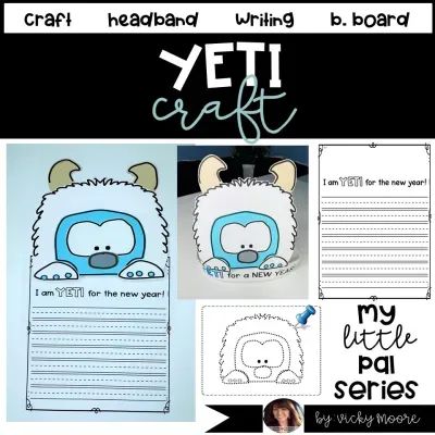 Yeti for a new year writing craft Yeti Craft, Cut And Paste Crafts, New Year Writing, New Year Ideas, Cute Art Projects, Homeschool Education, Writing Crafts, Kindergarten Teaching, Primary Students