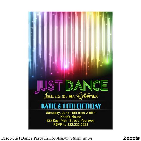 Disco Just Dance Party Invitation Just Dance Party, Disco Themed Birthday Party, Dance Party Decorations, Neon Disco, Dance Party Invitations, Dance Party Birthday, Birthday Party Ideas For Kids, Disco Birthday Party, Shopkins Party