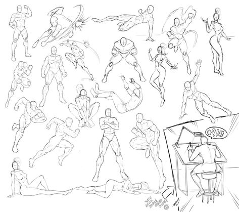 20 Cool Comic Book Poses by RAM by ramstudios1.deviantart.com Comic Book Poses, Book Poses, Male Figure Drawing, Comic Book Drawing, Sketch Poses, Human Figure Drawing, Anatomy Sketches, Figure Sketching, Comic Drawing