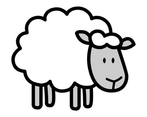 Sheep Cartoon Drawing, Sheep Drawing Simple, Lamb Doodle, Black Sheep Cartoon, Sheep Outline, Lamb Drawing, Sheep Clipart, Sheep Drawing, Little Lamp