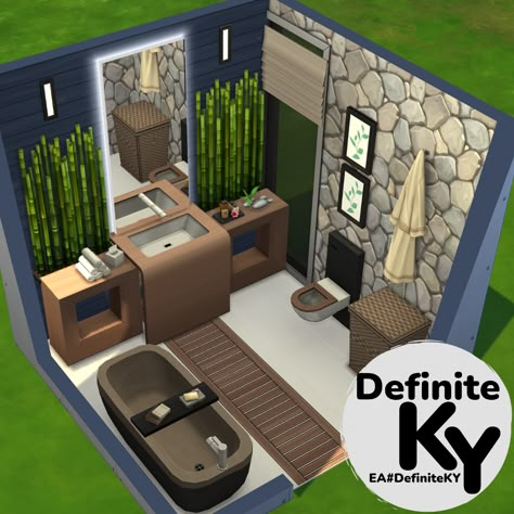 Download from EA gallery #DefiniteKY Bathroom Sims 4 Ideas, Sims 4 Small Bathroom, Bathroom 3x3, Sims 4 Bathroom Ideas, Sims Living Room, The Sims 4 Bathroom, The Sims 4 Houses Ideas, Bathroom Sims 4, Sims Bathroom