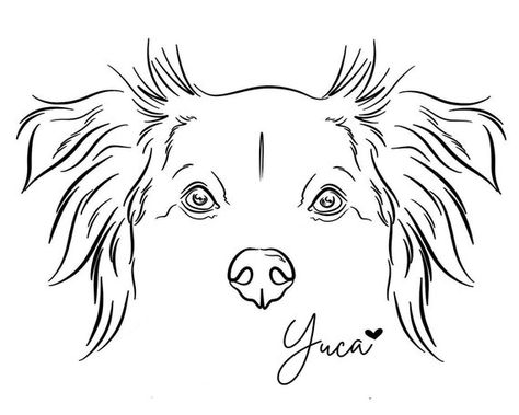 Realistic Face Sketch, Dog Outline Tattoo, Ear Outline, Sketch From Photo, Dog Line Drawing, Dog Outline, Face Outline, Dog Line Art, Outline Tattoo