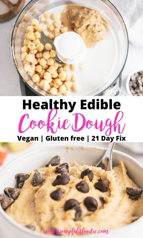 Healthy Edible Cookie Dough Recipe, Healthy Edible Cookie Dough, Vegan Cookie Dough Recipe, Cookie Dough Vegan, Easy Vegan Cookies, Chickpea Cookie Dough, Cookie Dough To Eat, Edible Cookie Dough Recipe, Biscuits Diététiques