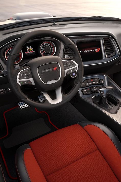 Challenger Interior Ideas, Dodge Challenger Red Interior, Challenger Dodge Interior, Dodge Challenger Srt Hellcat Interior, Dodge Challenger Interior Ideas, Dodge Car, Challenger Interior, Dodge Interior, Dodge Challenger Interior