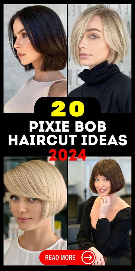 2024's Pixie Bob Haircut Trends: Fine Hair, Thick Hair, Layered Cuts & Asymmetrical Styles Short Bob Hairstyles 2024, Short Hair Trends 2024, 2024 Hair Trends For Women Short, Short Hair 2024 Trends Women, 2024 Short Hair Trends For Women, Long Pixie Bob, Bangs And Layers, Chic Hairstyle, Chic Short Haircuts