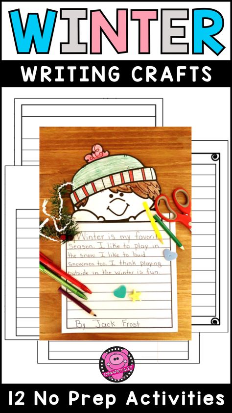 Engage young writers with these winter-themed writing crafts! These no-prep activities inspire kids to create both fictional and nonfictional winter stories, using templates featuring Arctic animals and festive characters. Perfect from December to February, these writing crafts make an eye-catching winter bulletin board display and bring hands-on creativity to the writing process. Reading Lab, Winter Read Alouds, December Writing Prompts, Kindergarten Journals, Winter Writing Activities, Winter Science Activities, Winter Bulletin Board, December Writing, Winter Bulletin