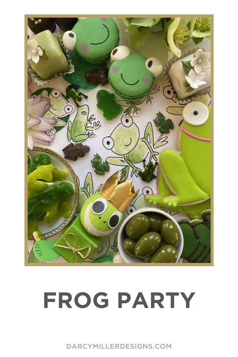 Frog Party Ideas, Childrens Party Food, Frog Cookies, Frog Birthday Party, Frog Party, Start Of Spring, Scented Geranium, Frog Theme, Colorful Desserts