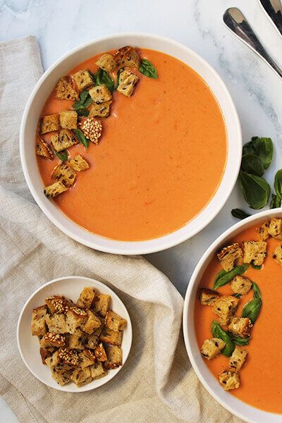 Creamy Tomato and Basil Soup — Low FODMAP Cooking Low Fodmap Tomato Soup, Low Fodmap Soup, Crockpot Tomato Soup, Tomato And Basil Soup, Alternative Food, Beer Soup, Tomato Bisque Soup, Low Fodmap Snacks, Fodmap Snacks