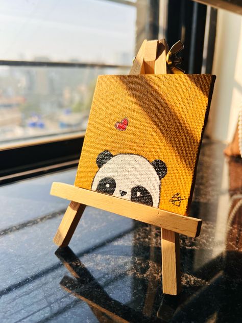 Panda canvas painting Panda Canvas Painting, Panda Canvas, Cute Panda, Canvas Painting, Canvas