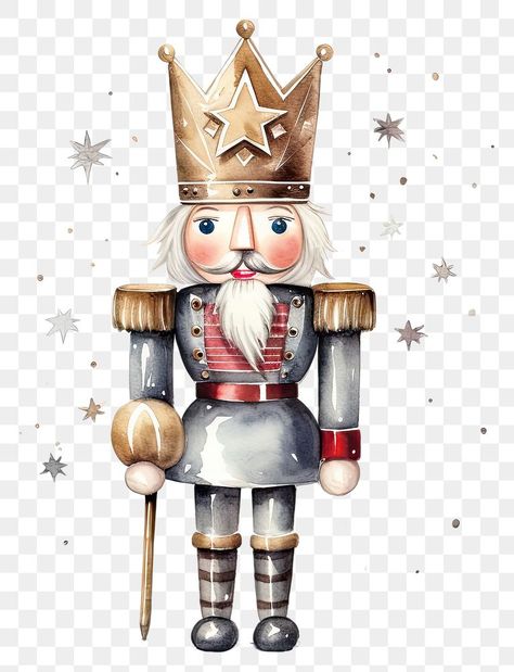 Nutcracker Christmas Drawing, Nutcracker Drawing, Nutcracker Watercolor, Crown Watercolor, Watercolor Nutcracker, Christmas Crown, Watercolor Christmas, Christmas Drawing, Nutcracker Christmas