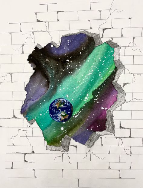 Glimpsing Galaxies | Ms. Amsler's Artroom Amsler's Artroom, Galaxy Drawing, Galaxy Drawings, Middle School Art Projects, Art Lessons Middle School, 6th Grade Art, Planets And Moons, 5th Grade Art, Support Art