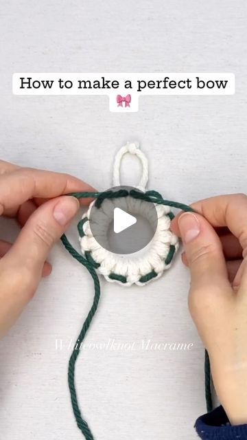 MACRAME PATTERNS/TUTORIALS on Instagram: "Perfect bow for #christmasornaments Detailed tutorial for this #holidaydecor is already live for my paid subscribers 🙌 ••• #christmasdecor #whiteowlknot #macramediy" Perfect Bow, White Owl, Macrame Patterns Tutorials, Macrame Patterns, Macrame Diy, Macrame, Christmas Decorations, Christmas Ornaments, Holiday Decor