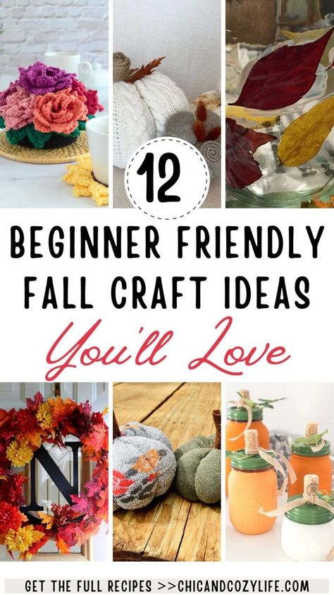 12 Fall Crafts Ideas To Make At Home - Chic & Cozy Fall Crafts Easy, Easy Fall Crafts For Adults, Crafts For Adults Easy, Fall Craft Ideas For Adults, Fall Crafts Ideas, Fall Monogram Wreath, Mason Jar Pumpkin, Craft Ideas For Adults, Fall Craft Ideas