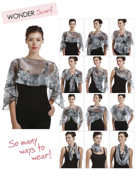 So many ways to wear our Wonder Scarf! Wear A Scarf, Ways To Wear A Scarf, How To Wear A Scarf, Paper Dress, Drafting Patterns, Diy Blouse, Blouse Diy, How To Wear Scarves, Fashion Hacks Clothes