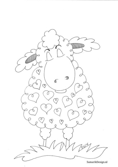 Cute Sheep Art, Sheep Doodle, Sheep Drawing, Easter Drawings, Sheep Crafts, Sheep Art, Sheep And Lamb, A Sheep, Happy Paintings