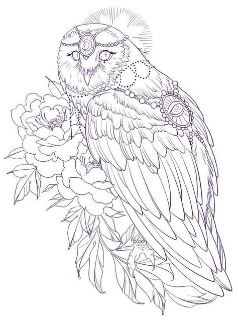 Owl Tattoo Template, Eagle Chest Tattoo, Owl Outline, Rockabilly Tattoos, Feminine Shoulder Tattoos, Card Tattoo Designs, Owl Tattoo Design, Tattoo Templates, Tattoo Stencil Outline