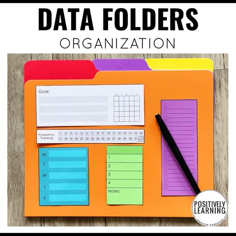 Data Folders, Student Folders, File Folder Organization, Data Folder, Sped Classroom, Goal Tracking, Data Tracking, Folder Organization, Teaching Special Education