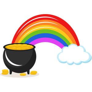 Rainbow And Pot Of Gold, Svgs Free, Gold Vector, Cute Valentines Card, Gold Clipart, Scrapbook Images, Cute Svg, Scrapbook Borders, Free Svgs