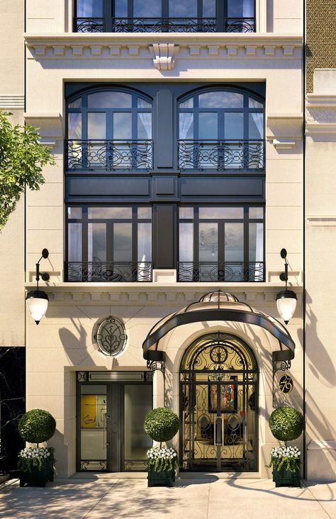 Classic Facade, Apartments Exterior, Parisian Architecture, Apartment Exterior, Classic Building, Nyc Real Estate, Casas Coloniales, Classic Architecture, Front Entrance