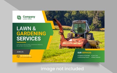 Agro farm and landscaping business web banner design Illustration Web Design Logo, Banner Web, Illustration Advertisement, Landscaping Business, Advertisement Design, Garden Services, Modern Web Design, Farm Design, Web Business