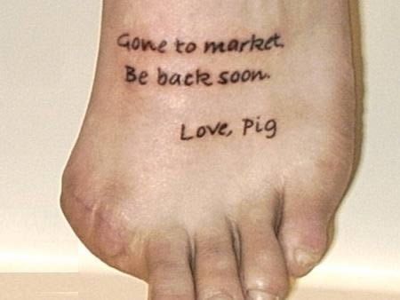 bahahaha! this is hilarious!    Wacky foot Tattoos by izatrini_com, via Flickr Amputee Tattoos, Doug Funnie, Toe Tattoos, Monster Tattoo, Tattoos Mandala, Tattoos Geometric, Bad Tattoos, 1 Tattoo, This Little Piggy