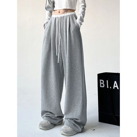 Dance Pants Hip Hop, Y2k Fall Outfits, High Waisted Sweatpants, Sweatpants Women, Gray Sweatpants, Celebrity Guys, Wide Leg Sweatpants, Dance Pants, Harajuku Streetwear