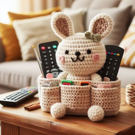 Crochet Remote Holder Pattern Free, Crochet Remote Holder, Remote Control Holder Crochet, Game Remote Holder, Crochet Bunny Headphone Cover, Crochet Cup Holder With Handle, Crochet Baskets, Remote Holder, Learn How To Crochet