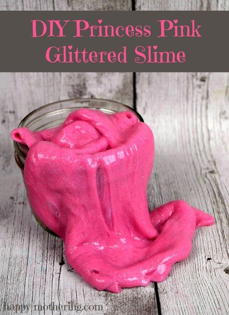 Hot Pink Slime How To Make Pink, Diy Kid Activities, Pink Slime, Making Slime, Slime Time, Princess Diy, Glitter Slime, How To Make Slime, School Glue