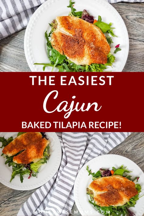 Cajun Tilapia Baked, Cajun Tilapia Recipes, Tilapia Sauce, Seasoned Tilapia, Cajun Tilapia, Slow Cooker Red Beans, Baked Tilapia Recipes, Easy Cajun, Tilapia Recipe