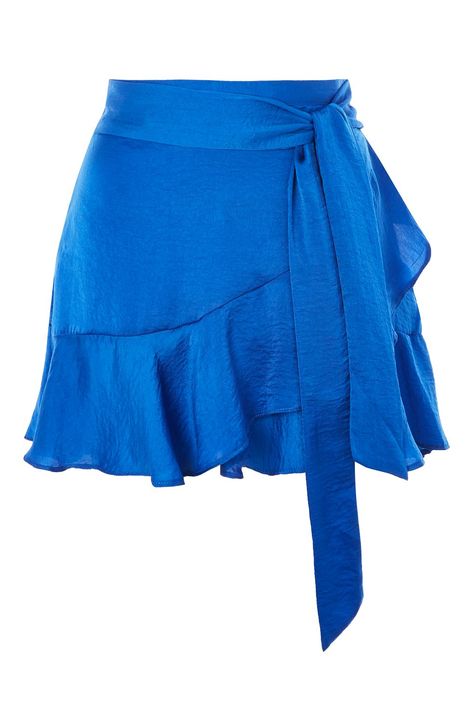 PETITE Ruffle Tie Mini Skirt - Clothing- Topshop Europe Petite Skirts, Skirt Petite, Frilly Skirt, Blue Mini Skirt, Rock Outfit, Miniskirt Outfits, Skirt Short, Petite Skirt, Topshop Outfit