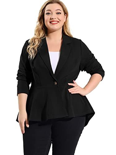 Blazers Black, Corporate Offices, Plus Size Workwear, Plus Size Peplum, Office Time, Elegant Blazers, Casual Work Wear, Plus Size Blazer, Peplum Blazer