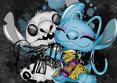 Stitch And Angel Matching Pfp, Halloween Makeuo, Stitch Sublimation, Stitch Horror, Stitch Wallpapers, Halloween Stitch, Stitch Drawings, Beast Movie, Stitch Tattoo