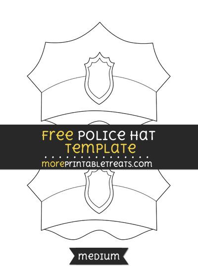 Free Police Hat Template - Medium Police Hats For Preschool, Diy Police Hat, Police Hat Craft Preschool, Police Hat Template Free Printable, Police Hat Template, Printable Police Hat, Police Hat Craft, Police Officer Crafts, Community Helpers Week