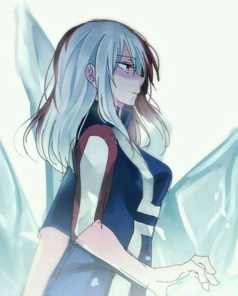 Female Todoroki Fanart, Genderbent Todoroki, Genderbent Anime, Female Todoroki, Bnha Genderbend, Fem Todoroki, Hero Fanart, Shouto Todoroki, Todoroki Shouto