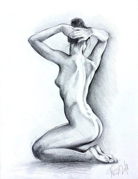 ftheday #paintin g #instaart #fanart Nude Pencil Drawing, Drawing Bathroom, Pencil Picture, Easy Pencil Drawings, Drawing Women, Back Drawing, Kunst Inspiration, Female Art Painting, Foto Tips