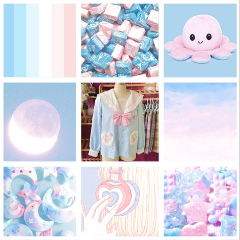 Pink And Blue Moodboard, F2u Moodboards, Blue Moodboard, Character Moodboard, Moodboard Ideas, Adopt Idea, Sweet Like Candy, Moodboard Aesthetic, Adoption Center