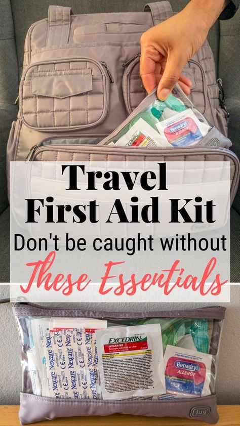 First Aid Kit Diy Travel Mini, Travel First Aid Kit List, First Aid Kit For Travel, Travel Size First Aid Kit, Emergency Pill Kit, Cruise First Aid Kit Diy, Vehicle First Aid Kit, Medicine Kit For Travel, Diy First Aid Kit Travel