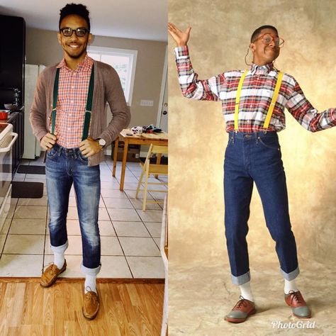 Decades Day Outfits For Boys, Steve Urkel Costume, 80s Dress Up Day, Decade Outfits, Decades Outfits, Decades Day Outfits, 80s Dress Up, Decades Day, Dress Up For Boys