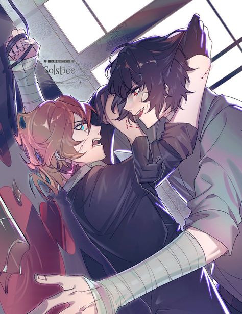 Soukoku Pool Table Fanart, Soukoku Vampire, Soukoku Band Au, Soukoku Beast Au, Vampire Dazai, Soukoku Anime, Vampire X Human, Soukoku Art, Bungou Stray Dogs Chuya