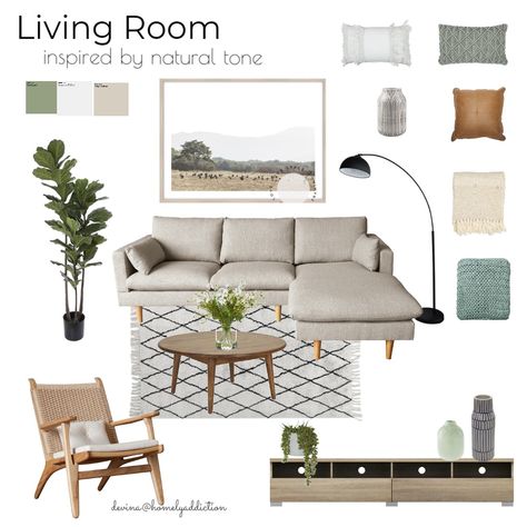 Nature inspired living Living Room Inspiration Board, Mood Board Living Room, Living Interior Design, Organic Modern Living Room, Extension Plans, Japandi Interiors, Design Mood Board, Japandi Living, Living Interior