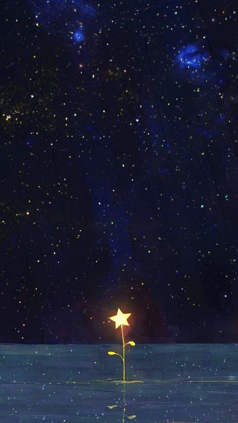 Blue Stars Aesthetic, Little Prince Wallpaper, Prince Background, Stargazing Drawing, Stars Painting, Looking At The Sky, Drawing Stars, M Wallpaper, Artistic Wallpaper