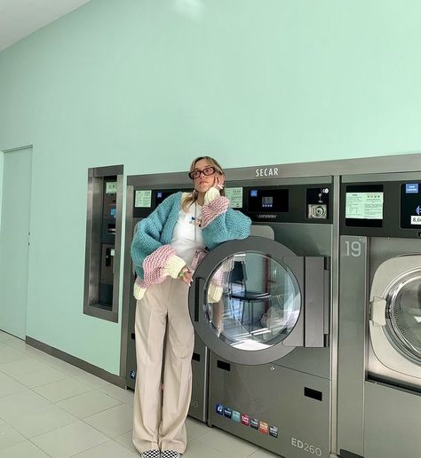 Laundry Mat Photoshoot, Laundromat Photoshoot, Laundry Shoot, Coin Laundry, Romantic Blue, Laundry Mat, Grand Budapest, Grand Budapest Hotel, Creative Photoshoot Ideas