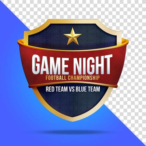 Game night football championship with sh... | Premium Psd #Freepik #psd Birthday Posters, Happy Birthday Posters, Sport Design, Red Team, Team Blue, Birthday Poster, Vintage Football, 3d Render, Sports Design