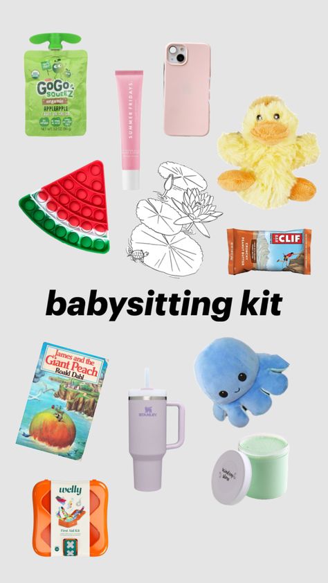 babysitting kit Babysitting Bag, Summer Jobs For Teens, Babysitting Hacks, Babysitting Kit, Baby Belle, Baby Siting, Babysitting Activities, Babysitting Crafts, Making Money Teens