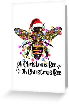 4" x 6" cards for every occasion. Digitally printed on heavyweight stock. Uncoated blank interior provides a superior writing surface. Comes with a kraft envelope. Additional sizes are available. Oh Christmas Bee Christmas Bee Gift For Grandma Grandpa and Lover Christmas Bee, Bee Christmas, Bee Things, Party Tricks, Bee Themed Classroom, Bee Stuff, Bee Illustration, Bee Creative, Bee Inspired