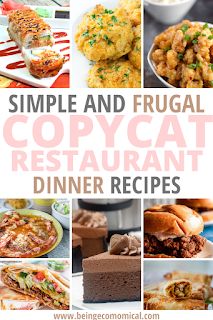 Easy And Frugal Copycat Restaurant Recipes - Ecomomical Copycat Restaurant Recipes Applebees, Cheap Simple Dinners, Restaurant Recipes Famous, Simple Dinners, Restaurant Copycat, Weekend Ideas, Places To Be, Copykat Recipes, Restaurant Dishes