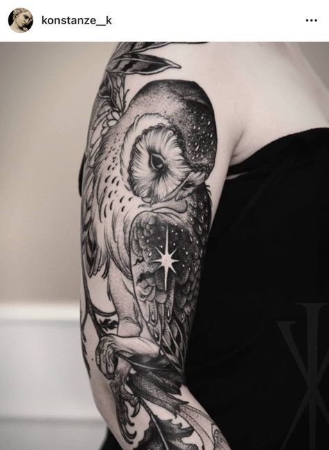 Rib Hip Tattoos Women, Tattoo Ideas Owl, Owl Back Tattoo, Black And Grey Butterfly Tattoo, Illustrated Tattoo, Blackout Sleeve Tattoo, Black Rabbit Tattoo, Owl Tattoo Back, Folklore Tattoo