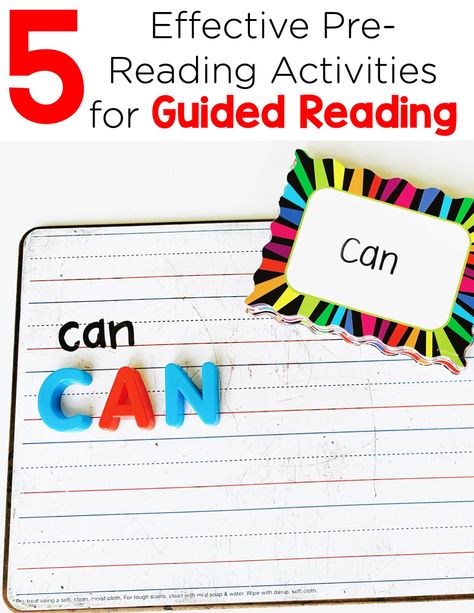 Providing effective guided reading pre-reading activities can help get students prepared for instruction. Try these pre-reading activities to boost readers! Remote Teaching, Guided Reading Activities, Pre Reading Activities, Interactive Writing, Guided Reading Lessons, Reading Curriculum, Teaching Posters, Balanced Literacy, Word Work Activities