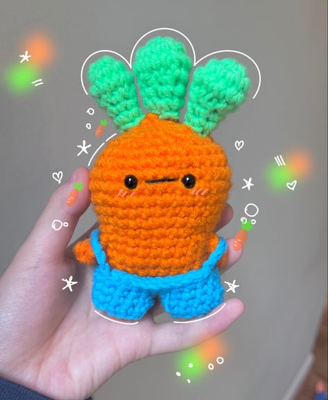 Carrot Crochet Pattern Free, Crochet Carrot, Carrot Man, Crochet Business, Fun Crochet Projects, Diy Creative, Crochet Patterns Amigurumi, Spring Crafts, Cute Crochet